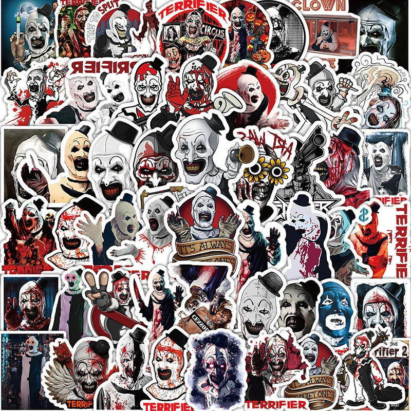53PCS Terrifier Costumed Clown Sticker Pack (Online Order Only)
