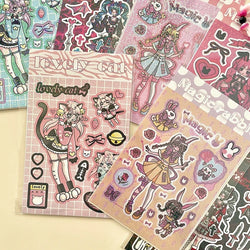 New Ins Cute Devil Bunny Girl Stickers Diary Scrapbooking DIY Album Decoration Sticker Aesthetic Personalized Kawaii Stationery (ONLINE ORDER ONLY)