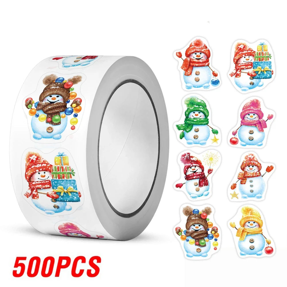 100-500pcs Christmas Theme Seal Labels Stickers Merry Christmas Stickers For DIY Gift Baking Package Envelope Stationery Lables (ONLINE ORDER ONLY)
