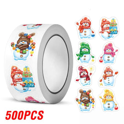 100-500pcs Christmas Theme Seal Labels Stickers Merry Christmas Stickers For DIY Gift Baking Package Envelope Stationery Lables (ONLINE ORDER ONLY)