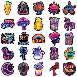 10/30/50PCS Kawaii Neon Lamp Sticky PVC Sticker Aesthetic DIY Decoration Scrapbooking Hand Accounting Supplies for Kids (ONLINE ORDER ONLY)