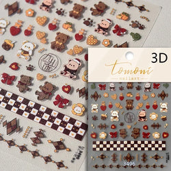 Cookies Chocolate Love Heart Flower Bowknot Rabbit Bunny Lace Bear Star Bouquet Rabbit Adhesive Nail Art Sticker Manicure Decal (ONLINE ORDER ONLY)