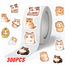 100-500pcs Cute Fat Cat Sticker Thank You Sticker DIY Gift Baking Package Decoration Lables Scrapbooking Stationery Supplies (ONLINE ORDER ONLY)