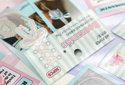 30Pcs Korean Ins Cute Girl Heart Scrapbooking Stickers Hand Account Idol Card Album DIY Phone Deco Material Stationery Sticker (ONLINE ORDER ONLY)
