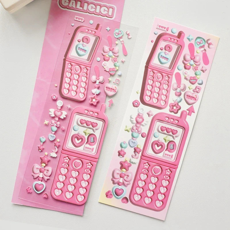 1pcs Ins Cute Love Magic Wand 3D Stickers Planner Journal Scrapbooking Decorative Sticker Aesthetic Kawaii Korean Stationery (Online Order Only)