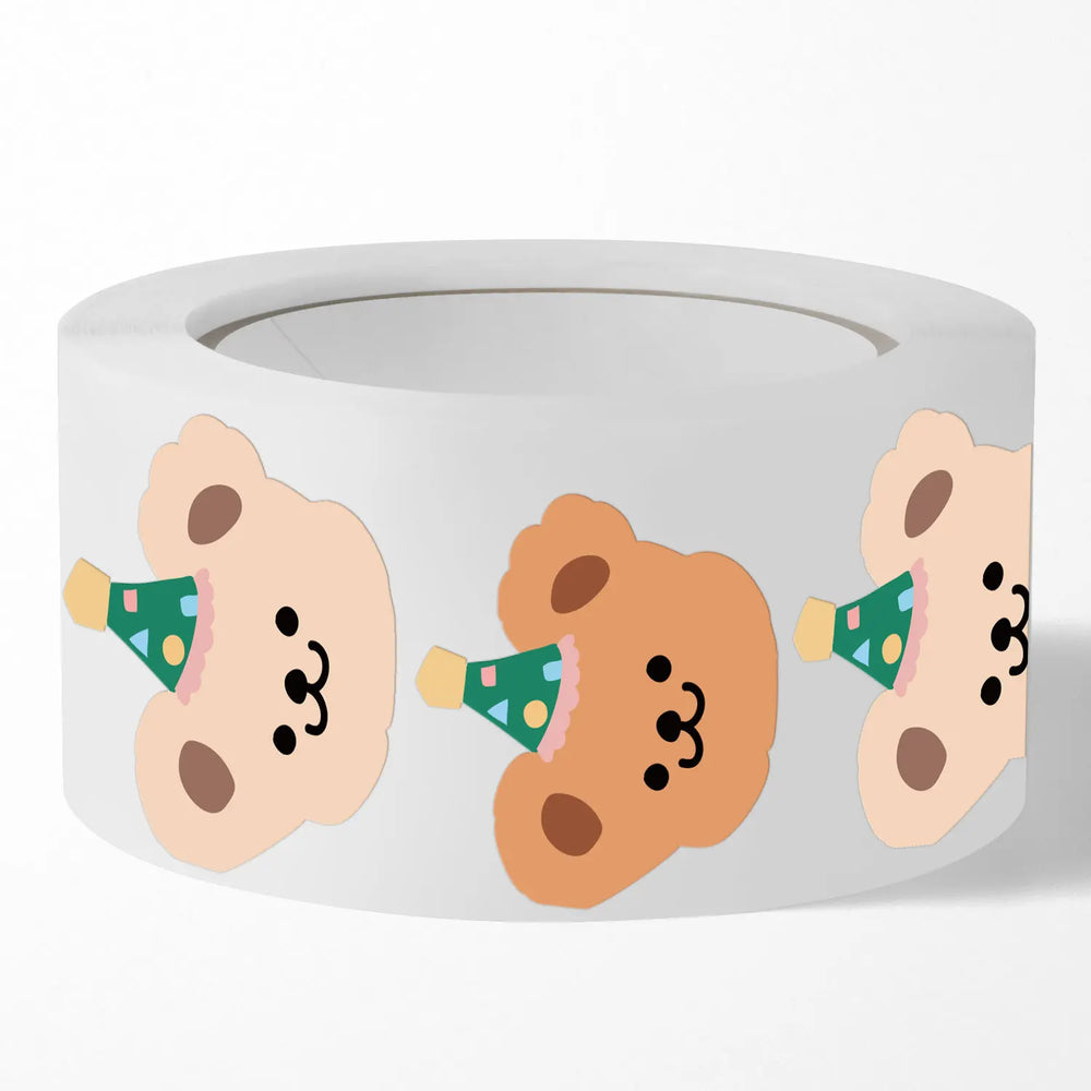 50-200Pcs Cute Little Bear Stickers  Whole Paper Adhesive Tape INS Korean Simplified Sealing Sticker Packag Decor Lables (ONLINE ORDER ONLY)