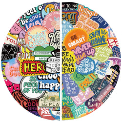 50Pcs Inspirational English Phrases Sticker Motivational For Suitcase Skateboard Laptop Luggage Phone Styling DIY Decal Pegatina (Online Order Only)