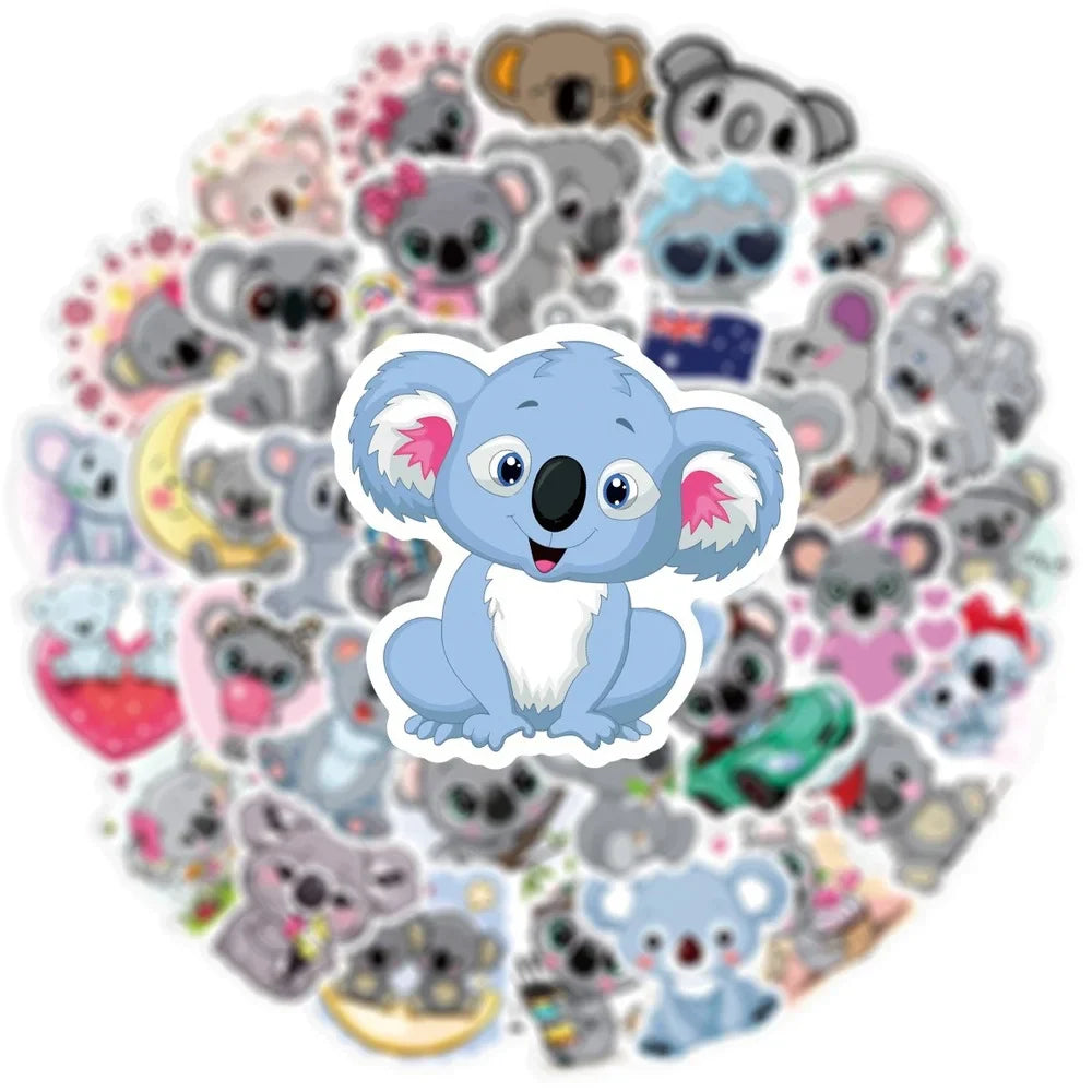 10/50Pcs Kawaii Koala Bear PVC Waterproof Stickers Scrapbooking Diy Luggage Cup Sticker Stationery Supplies 2022 (ONLINE ORDER ONLY)