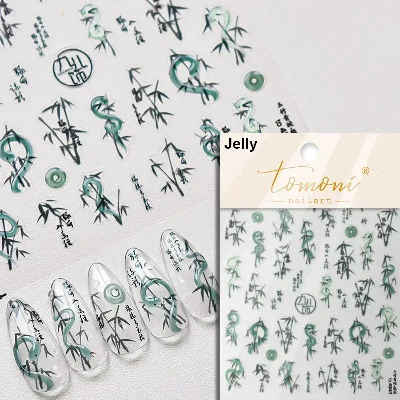 Metal Snake Flower Pattern Stars Eye Pot Moon Butterfly Story Retro Meteor Candle Hourglass Nail Art Sticker Manicure Tool Decal (ONLINE ORDER ONLY)