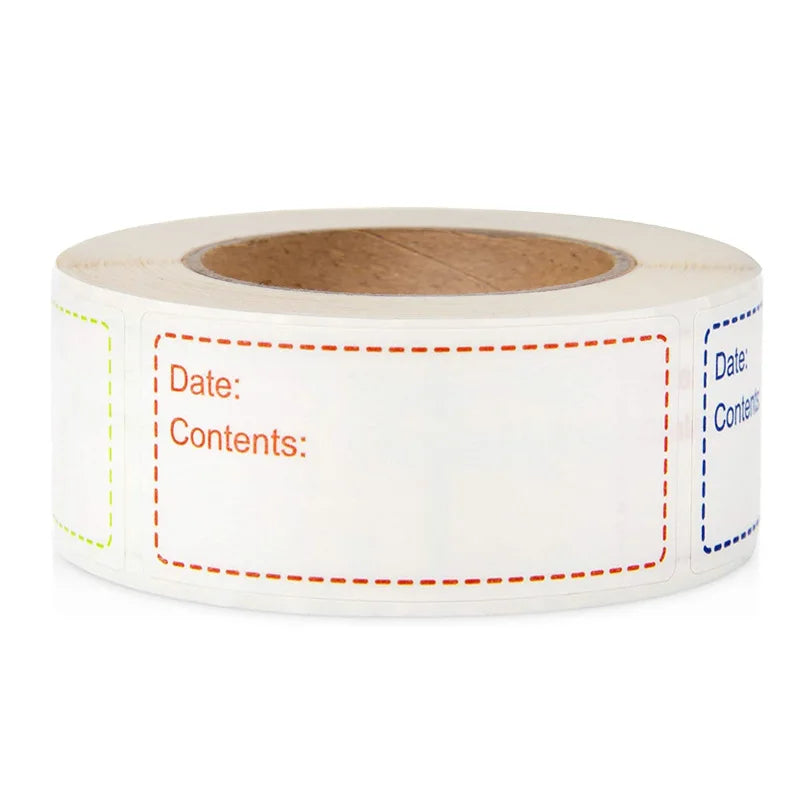300pcs/roll Kitchen Classification Label Stickers Refrigerator Food Storage Date Labels for Container Bag Jar Packaging Marking (ONLINE ORDER ONLY)