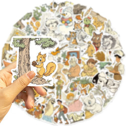50pcs Fluffy Holiday and Funny Animals Stickers For Water Bottles Laptop Skateboard Computer Vinyl Waterproof Stickers (Online Order Only)