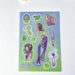 Korean ins Sweet Cool Girl Sticker Scrapbooking Diary DIY Album Decoration Sticker Aesthetic Stationery Art Supplies Personalizd (ONLINE ORDER ONLY)