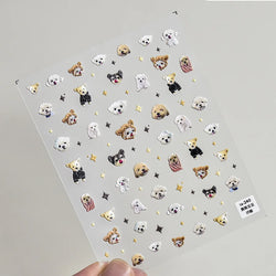 Lovely Dog Cat Animal Bunny 3D Soft Embossed Relief Self Adhesive Nail Art Stickers Cute Pretty Puppy Kitty Star Manicure Decals (ONLINE ORDER ONLY)