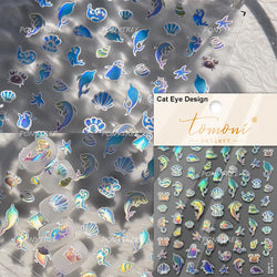 Deep Sea Animal Fish Shoal of Fish Whale Coral Dolphin Summer Beach Cute Jellyfish Bubble Bathyal Fauna Nail Art Stickers Decals (ONLINE ORDER ONLY)
