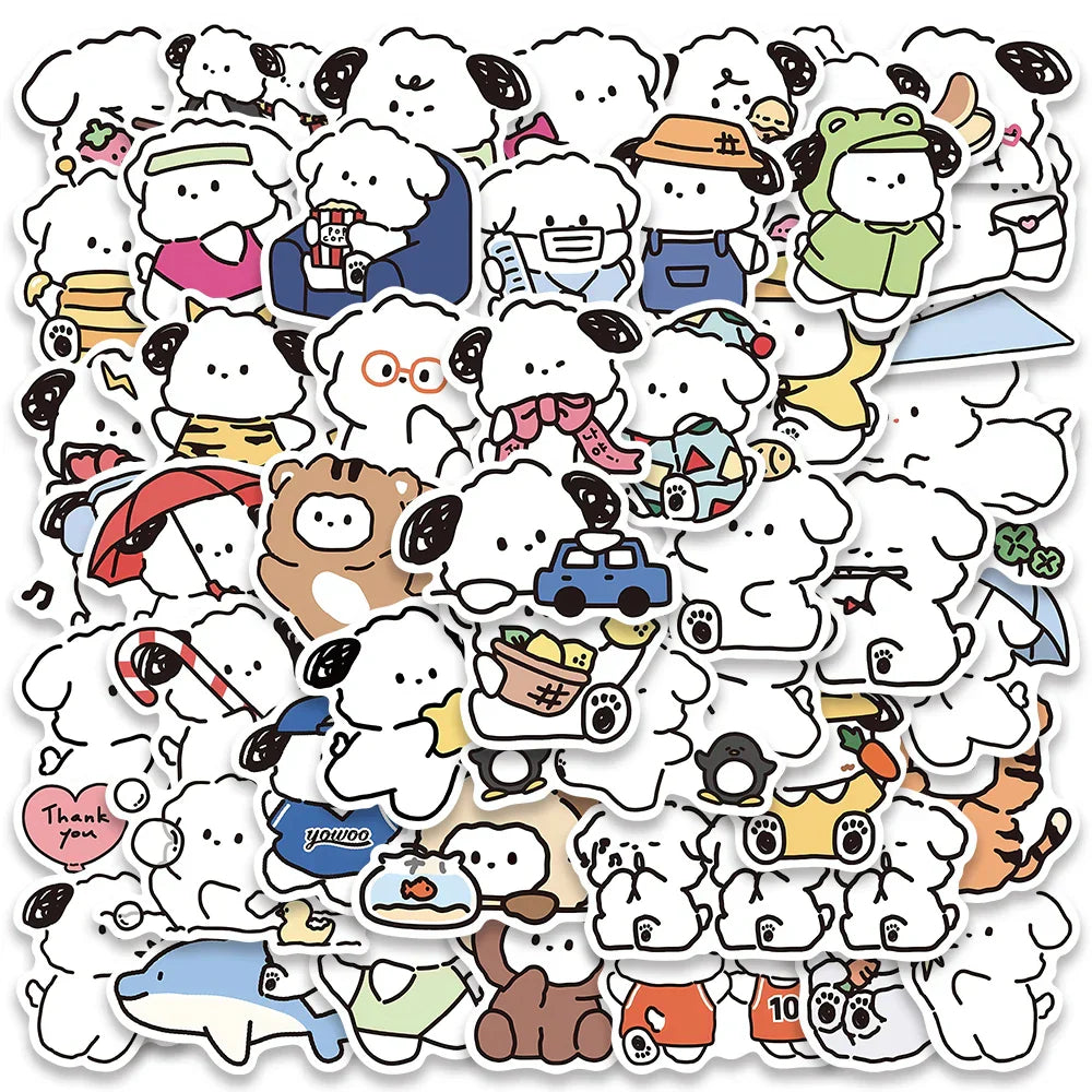 50pcs Cute Cartoon Animals Puppy Dogs Stickers For Laptop Water Bottle Luggage Notebook Waterproof Graffiti Vinyl Decals (ONLINE ORDER ONLY)