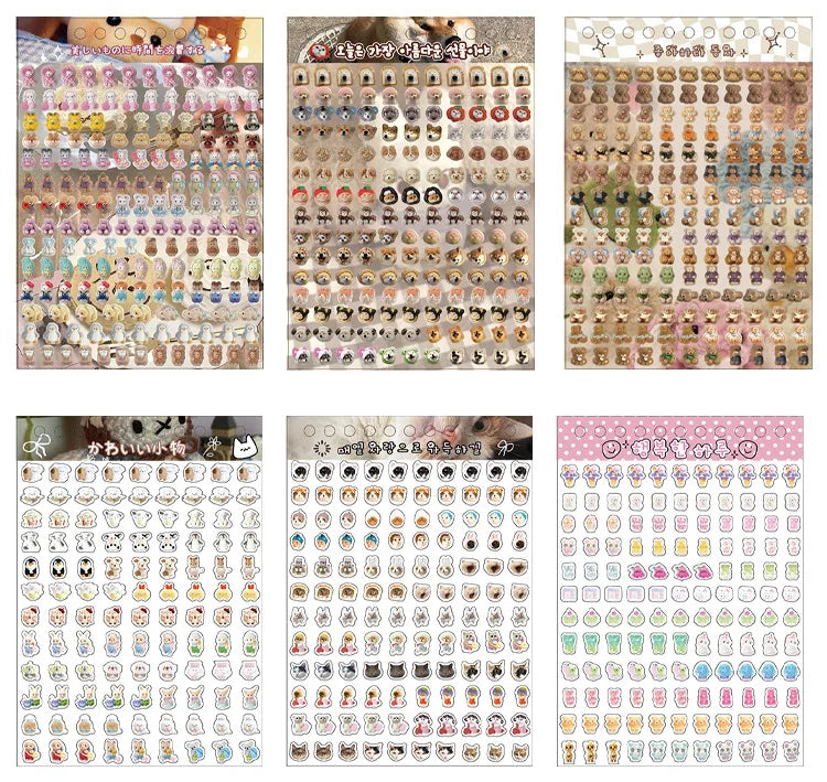18 Sheets/piece Cute Mini Stickers Decorative Stickers Scrapbooking Laptop DIY Sticker Kids Toy Gift School Stationery (ONLINE ORDER ONLY)
