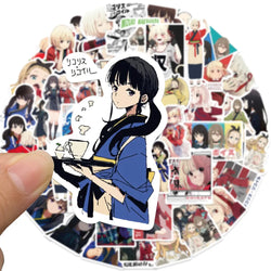 10/30/50PCS Lycoris Recoil Stickers Cute Girl Decals Animation Graffiti Decoration Cartoon Toy Sticker Luggage Laptop Guitar Car (ONLINE ORDER ONLY)