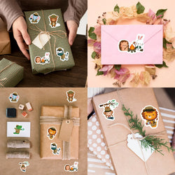 100-500pcs New Cartoon Animal Park Elephant Stickers for Kids Teacher Reward Encourage Sealing Label Stationery Sticker (ONLINE ORDER ONLY)
