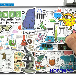 50Pieces Laboratory Chemistry Math Symbol Element Formula Science Stickers for Scrapbook Diary Luggage Phone Laptop Sticker Toys (ONLINE ORDER ONLY)