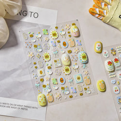 Bear Star Bowknot  Duck Cherry House Mini Flower Butterfly Line Bow Tie Apple Gird Cute Chic Nail Art Stickers Manicure Decals (ONLINE ORDER ONLY)
