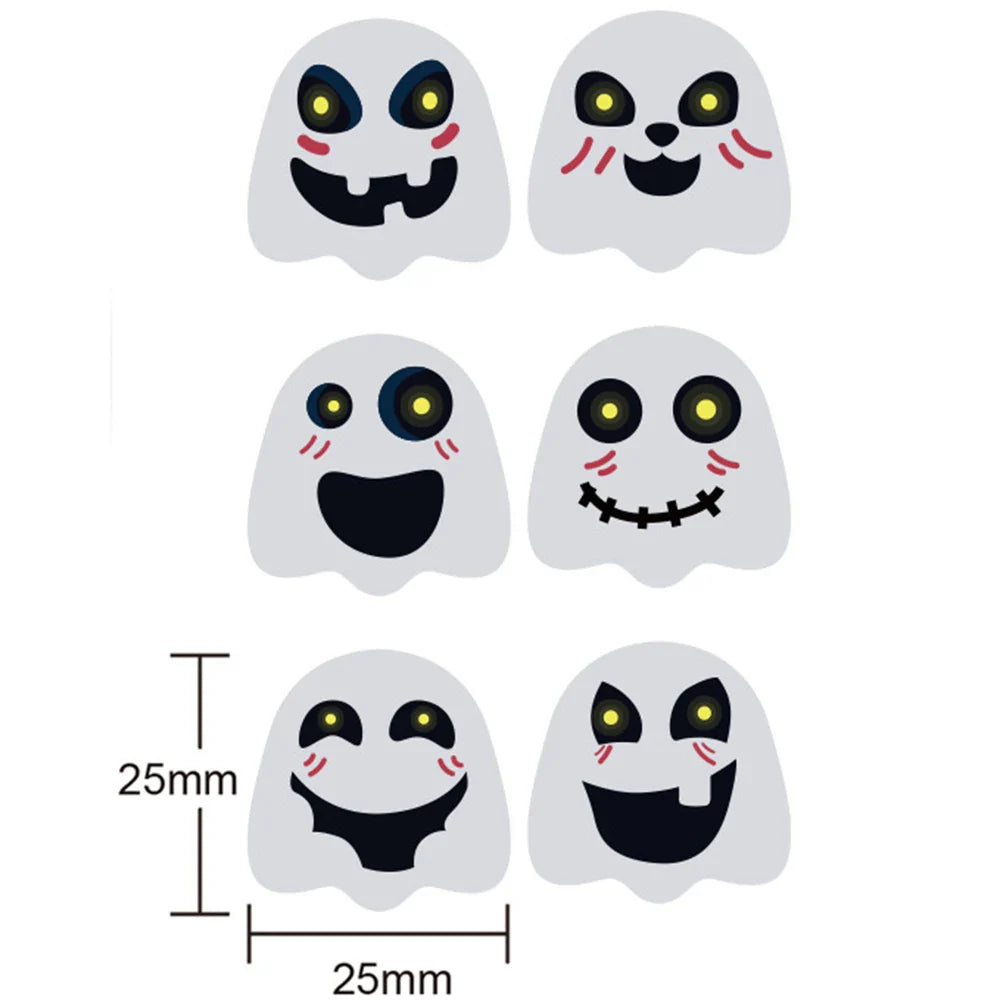 500pcs/roll Halloween Sticker Ghost Labels Gift Candy Bags Seal Stickers Halloween DIY Package Paper Sticker Party Decoration (Online Order Only)
