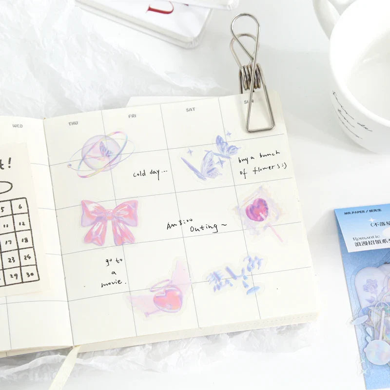 40pcs/lot Ins Retro Romantic 3D Decoration Stickers Diary DIY Scrapbooking Sticker Kawaii Korean Stationery Personalizd (ONLINE ORDER ONLY)