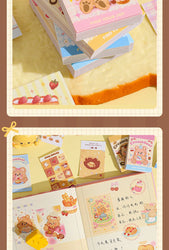 50piece/book Retro Cute Cream Bear Sticker for Phone Camera Journal Postcard DIY Kawaii Decoration Sticker Gift (ONLINE ORDER ONLY)