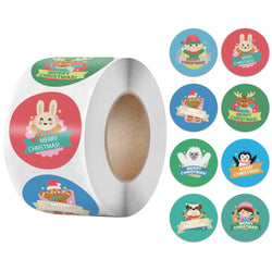 100-500Pcs White Merry Christmas Label Stickers for Card Gift Package Wrapping Festival Party Baking Small Business 1inch (Online Order Only)