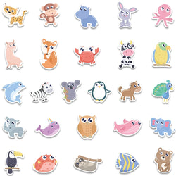 52pcs Cute Cartoon Animals Stickers For Laptop Guitar Luggage Skateboard DIY Waterproof Graffiti Bicycle Car Decals Kids Toy (ONLINE ORDER ONLY)