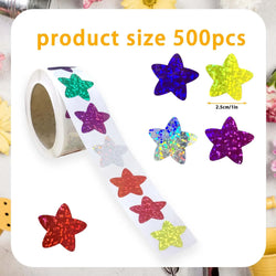100-500Pcs Holographic Color Gold Star Stickers for Kids Reward Foil Star Stickers Labels for Wall Crafts Classroom Supplies (ONLINE ORDER ONLY)