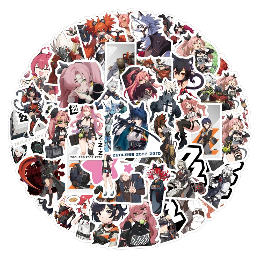 10/30/60PCS Zenless Zone Zero Stickers Game Sticker Cartoon Decals DIY Luggage Laptop Phone Car Bike Skateboard Graffiti Kid Toy (ONLINE ORDER ONLY)