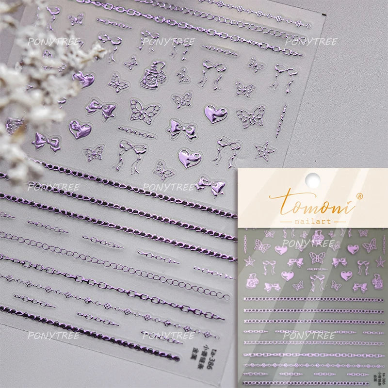 Retro Lace Gird Bowknot Love Heart Flower Leaves Fabric Art Photo Frame Embossed Self Adhesive Nail Art Stickers Manicure Decals (ONLINE ORDER ONLY)