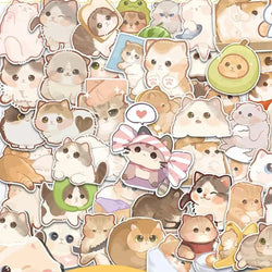 10/30/50PCS Kawaii Cat Stickers PVC Cartoon Cute Decals Toy Stationery Guitar Aesthetic Decorations School Supplies For Children (ONLINE ORDER ONLY)