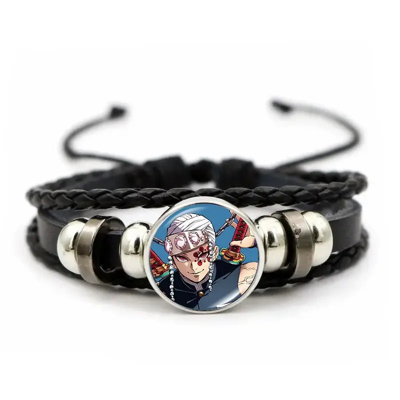 Demon Slayer Bracelet: Tanjiro & Nezuko Leather Charm (ONLINE ORDER ONLY)