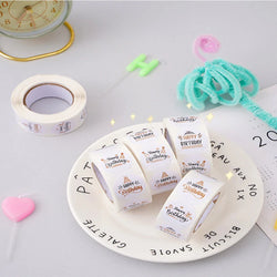 100-500pcs Cute Happy birthday Stickers for Gift Wrapping Decoration Envelope Sealing Label Kids toys Stationery Stickers 1inch (ONLINE ORDER ONLY)