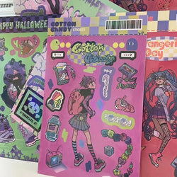 Korean ins Sweet Cool Girl Sticker Diary Scrapbooking DIY Album Decoration Sticker Aesthetic Stationery Art Supplies Personalizd (ONLINE ORDER ONLY)