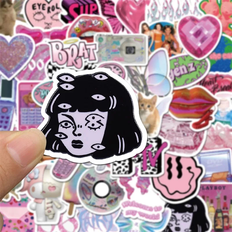 10/30/58PCS Girl Leopard Korean Stationery Sticker Aesthetic Children's PVC Decoration Scrapbooking School Supplies for Kids (ONLINE ORDER ONLY)