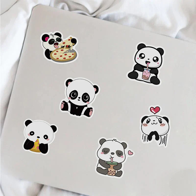 10/30/50PCS Cute Panda Sticker Aesthetic PVC Stationery Children's Sketchbook Laptop Diary Decoration Scrapbook Supplies for Kid (ONLINE ORDER ONLY)