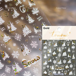 Shiny Pink Silver Hot Stamping Snow Adhesive Nail Art Sticker Snowflake Rhinestone Manicure Decal Nail Supplies for Professional (Online Order Only)