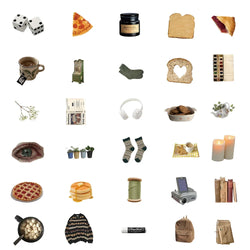 10/30/60PCS Cute Cartoon Stickers Vintage Biscuit Food Graffiti Decals DIY Skateboard Suitcase Phone Notebook Bike Sticker Toys (Online Order Only)