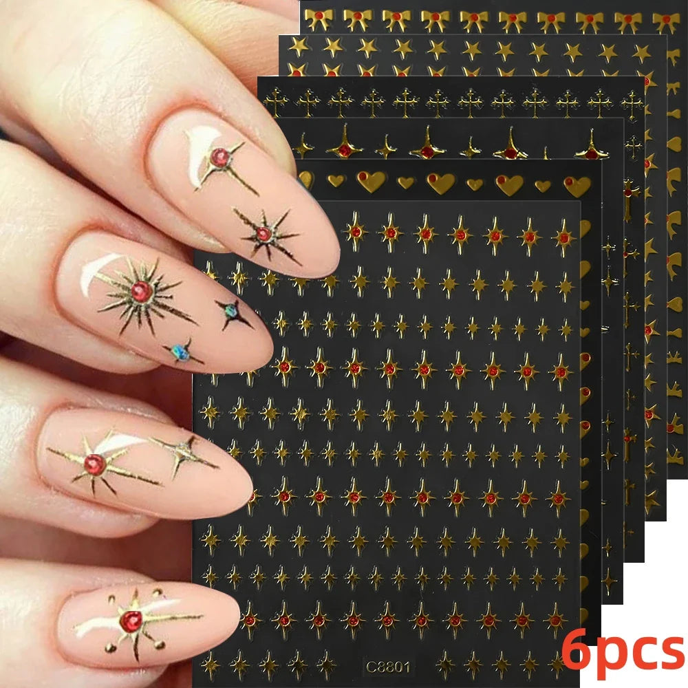 5/8Pcs 3D Hawaiian Flowers Nail Art Stickers Summer Decors with Tropical Leaves Slider Vibrant Pink & White Flowers for Parties* (ONLINE ORDER ONLY)