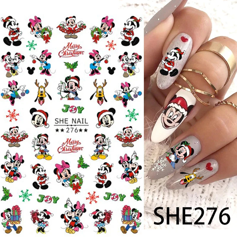 1PCS Disney Mickey Series Nail Stickers Cute 3D Minnie Nail Decorations Valentine's Day Christmas Self-Adhesive Nail Supplies *& (ONLINE ORDER ONLY)