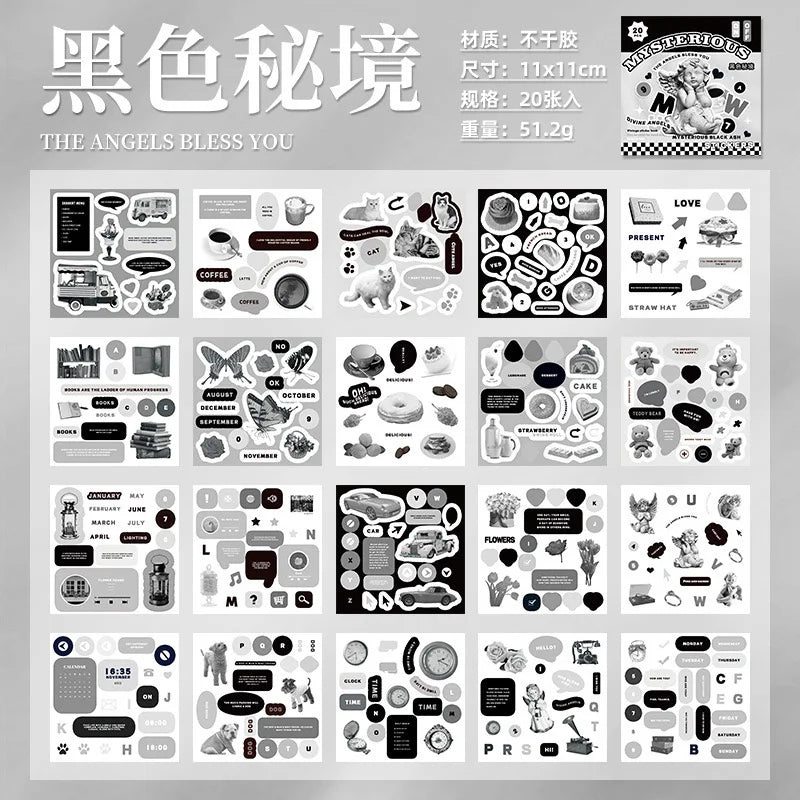 20 pcs INS Aesthetic Landscape Sticker Book DIY Journal Decoration Art Scrapbooking Supplies Material Kawaii Stationery Stickers (Online Order Only)