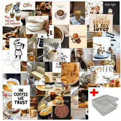 50pcs Coffee Graffiti Stickers for Helmet, Desktop, Wall Decoration with Storage Box (Online Order Only)