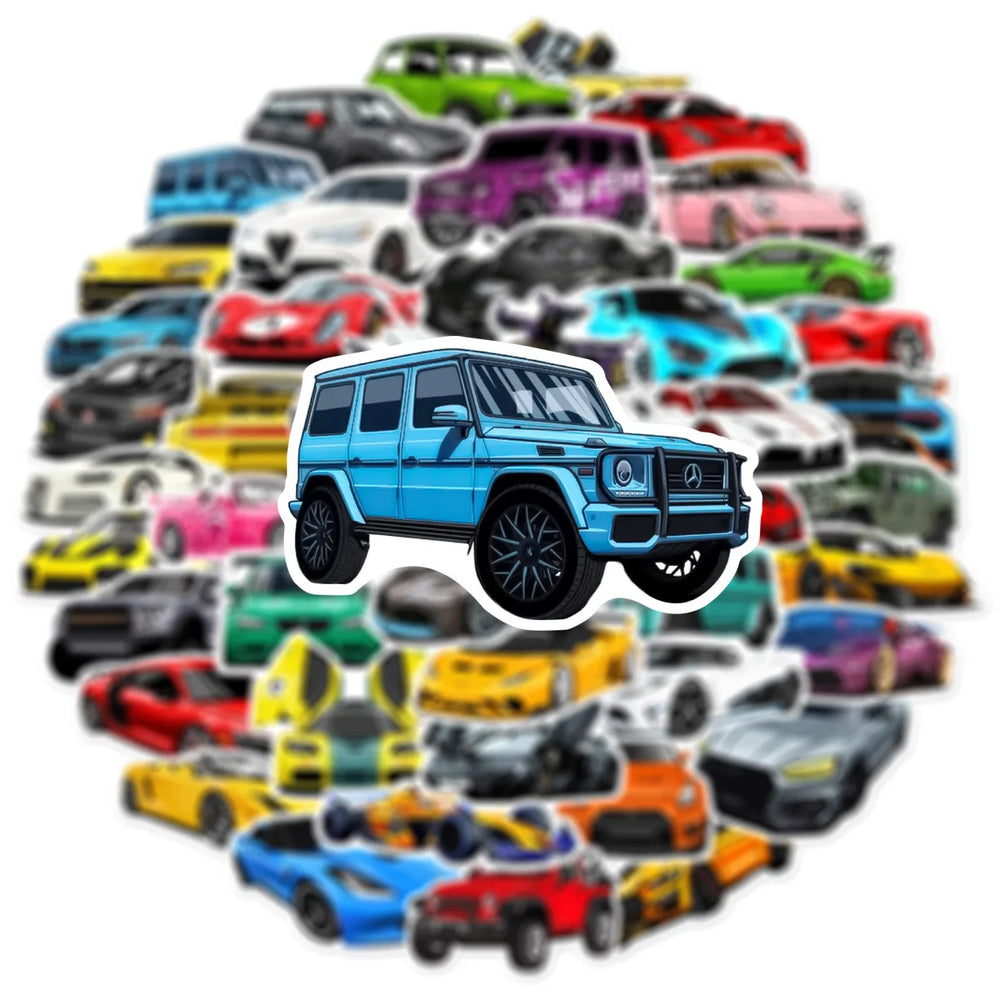 10/50PCS JDM Retrofit Racing Car Waterproof Stickers Decals Kids Toy DIY Phone Luggage Car Bike Cartoon Graffiti Sticker (ONLINE ORDER ONLY)