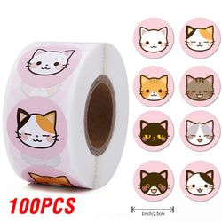 100-500pcs Cartoon Cat Stickers For School Reward Stickers Classroom Decoration Encouragement Sticker For Student Teacher (ONLINE ORDER ONLY)