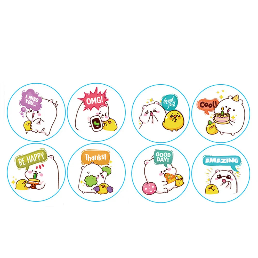 100-500pcs Children's Stickers New Small Animal Cartoon Sticker for Kids Gift Packaging Label Reward Stationery Stickers (Online Order Only)