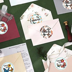 500pcs /rolls Thank You Stickers Labels Stamps Round Butterfly Multicolor Envelopes Cute Closure Wedding Decoration Sticker (ONLINE ORDER ONLY)