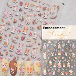 Cookies Chocolate Love Heart Flower Bowknot Rabbit Bunny Lace Bear Star Bouquet Rabbit Adhesive Nail Art Sticker Manicure Decal (ONLINE ORDER ONLY)