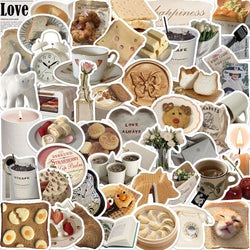 Cute Cartoon Food Stickers Kawaii Cat Decals for Notebook, Fridge, Suitcase, Phone, Guitar, Bike, Car (10/30/50pcs) (ONLINE ORDER ONLY)